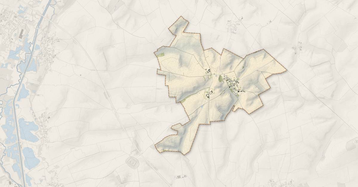 Portrait cartographique de Renansart : relief, eau, forêts, bâti et voies, calculés à partir des données de l'IGN