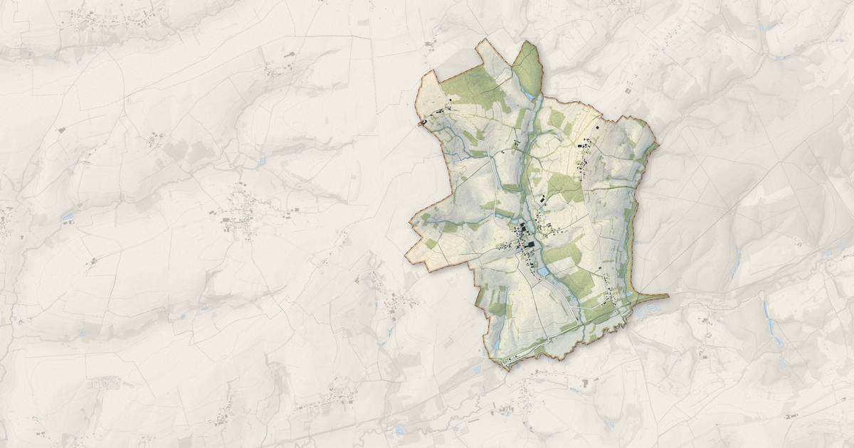 Portrait cartographique de Résigny : relief, eau, forêts, bâti et voies, calculés à partir des données de l'IGN