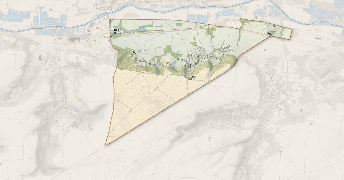 Portrait cartographique de Ressons-le-Long : relief, eau, forêts, bâti et voies, calculés à partir des données de l'IGN