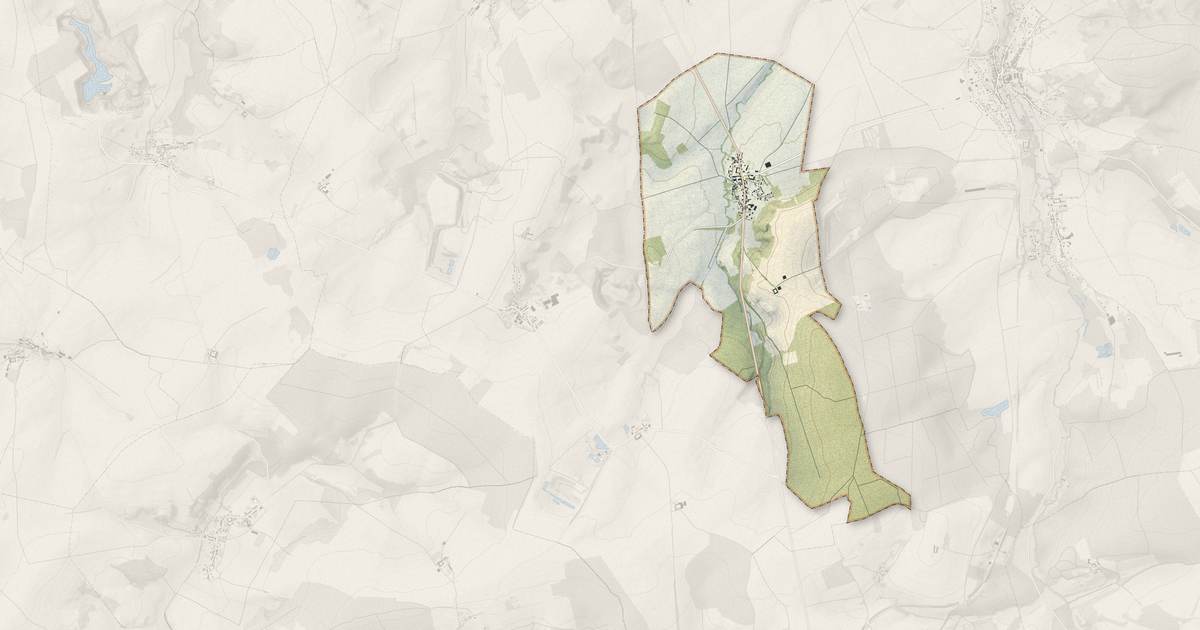 Portrait cartographique de Rocourt-Saint-Martin : relief, eau, forêts, bâti et voies, calculés à partir des données de l'IGN