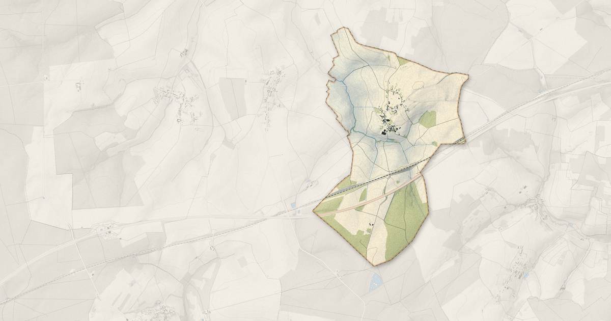 Portrait cartographique de Ronchères : relief, eau, forêts, bâti et voies, calculés à partir des données de l'IGN