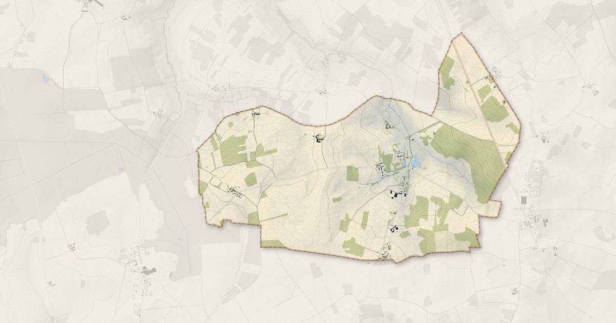Portrait cartographique de Rozoy-Bellevalle : relief, eau, forêts, bâti et voies, calculés à partir des données de l'IGN