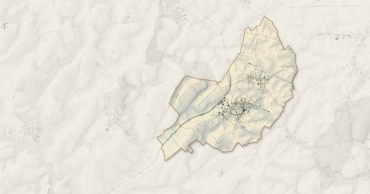 Portrait cartographique de Sains-Richaumont : relief, eau, forêts, bâti et voies, calculés à partir des données de l'IGN