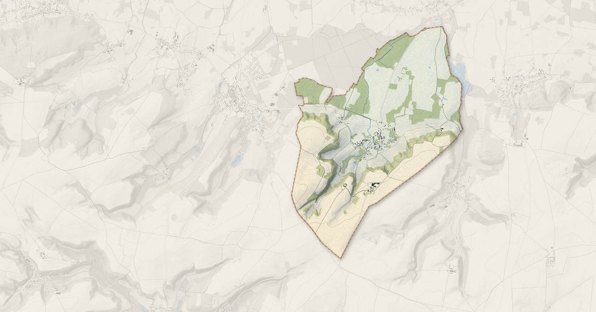 Portrait cartographique de Saint-Aubin : relief, eau, forêts, bâti et voies, calculés à partir des données de l'IGN