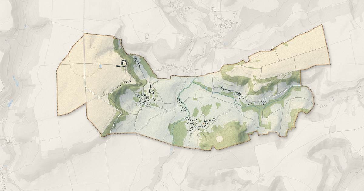 Portrait cartographique de Saint-Christophe-à-Berry : relief, eau, forêts, bâti et voies, calculés à partir des données de l'IGN