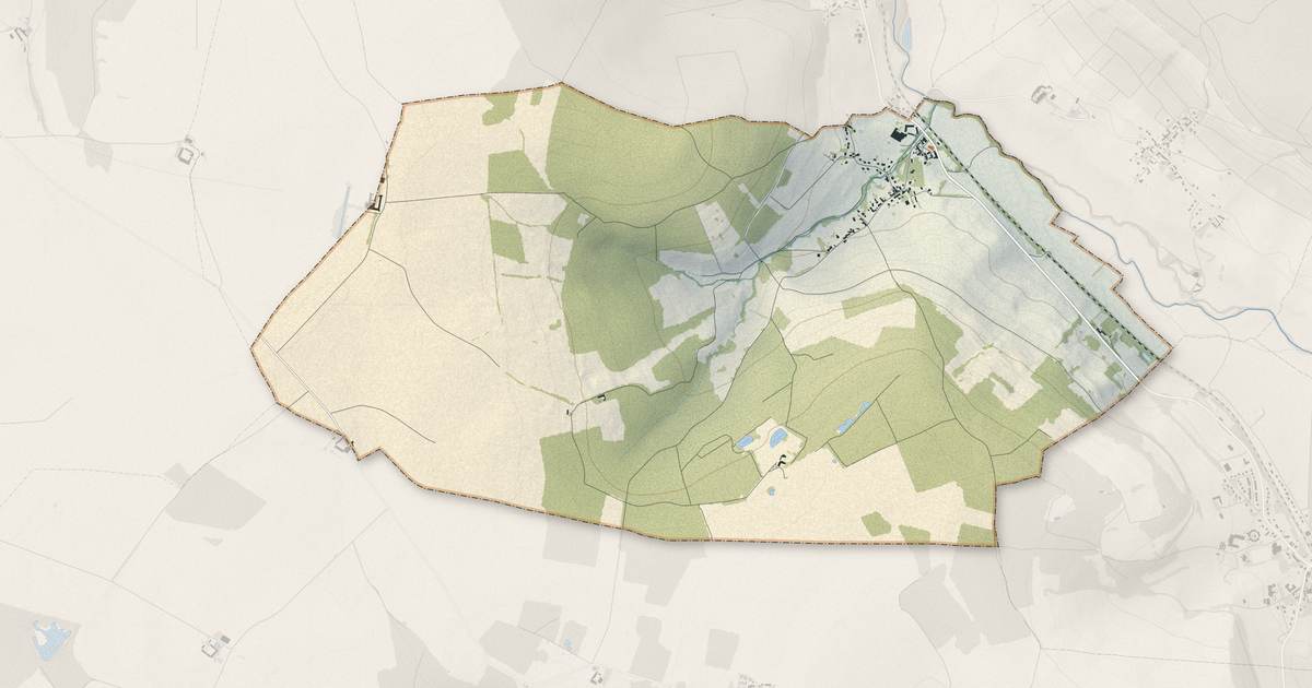 Portrait cartographique de Saint-Eugène : relief, eau, forêts, bâti et voies, calculés à partir des données de l'IGN