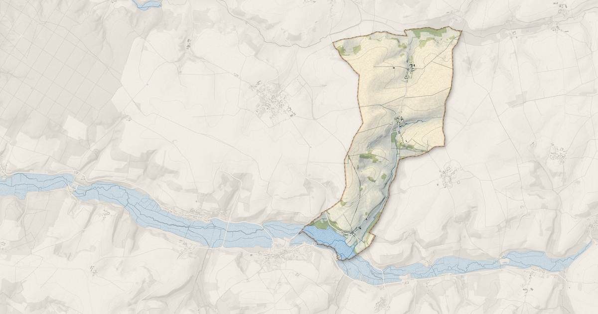 Portrait cartographique de Saint-Gengoulph : relief, eau, forêts, bâti et voies, calculés à partir des données de l'IGN