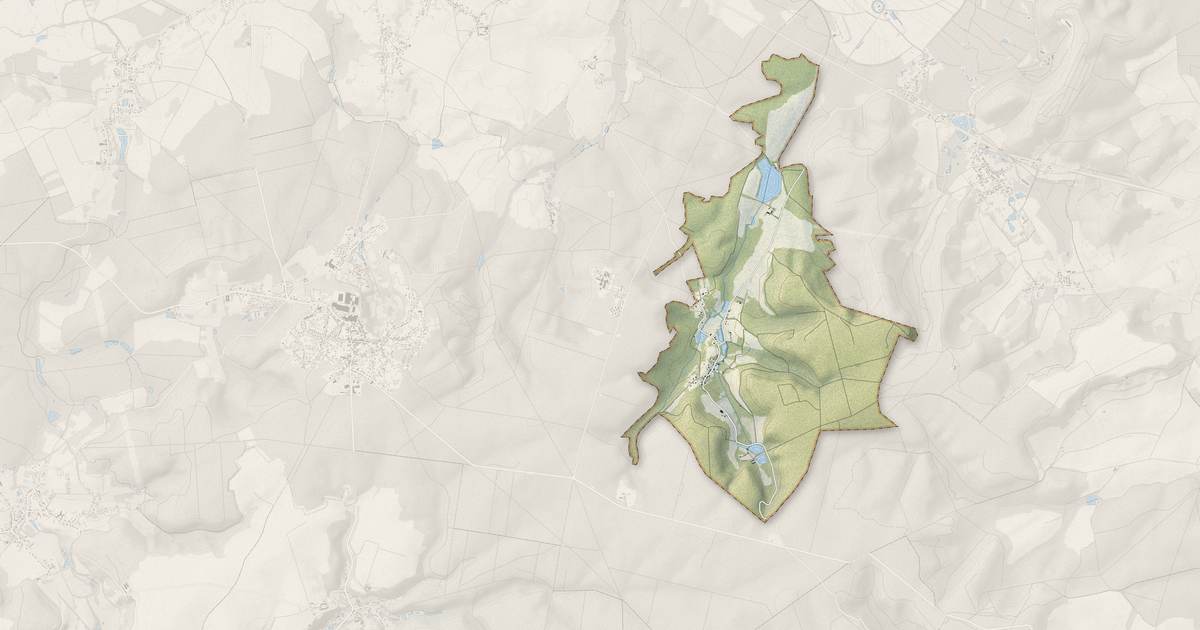 Portrait cartographique de Saint-Nicolas-aux-Bois : relief, eau, forêts, bâti et voies, calculés à partir des données de l'IGN