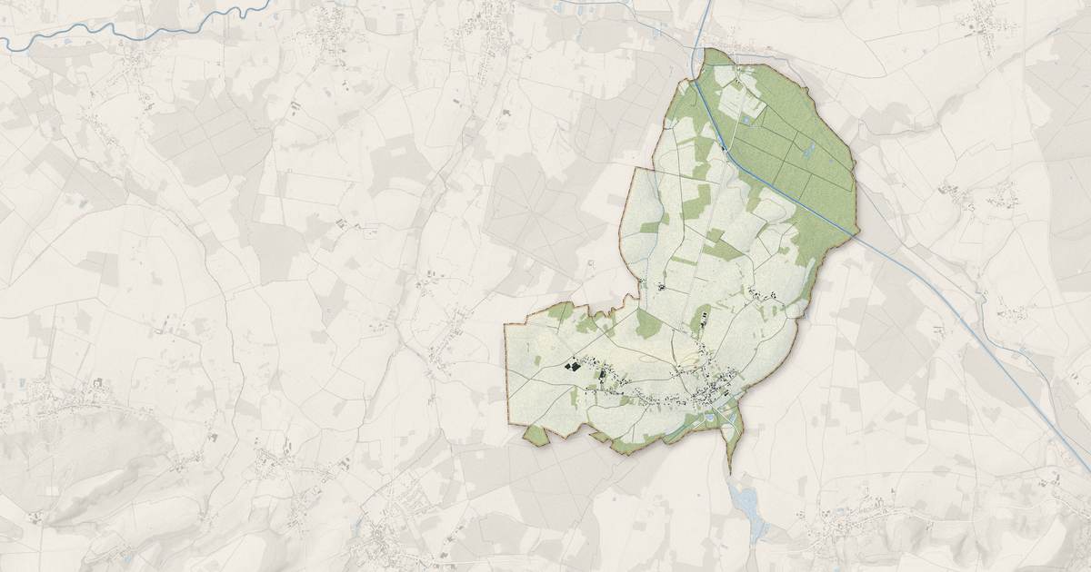 Portrait cartographique de Saint-Paul-aux-Bois : relief, eau, forêts, bâti et voies, calculés à partir des données de l'IGN