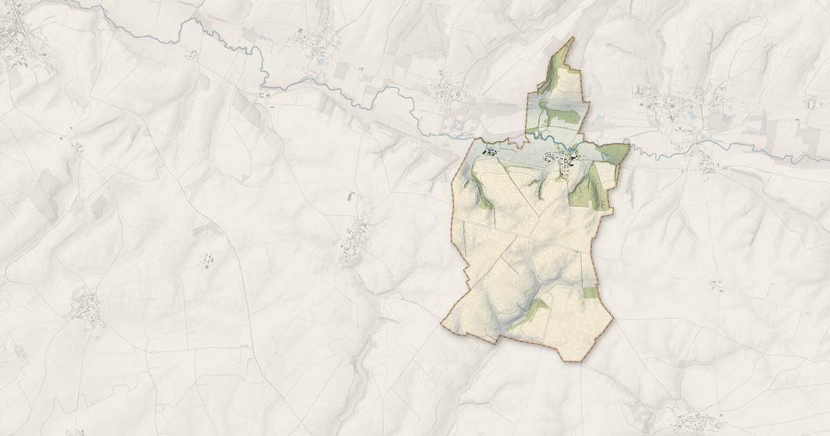 Portrait cartographique de Saint-Pierremont : relief, eau, forêts, bâti et voies, calculés à partir des données de l'IGN