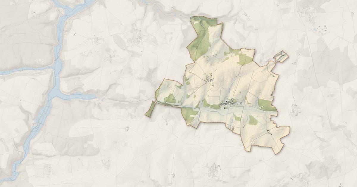 Portrait cartographique de Saint-Rémy-Blanzy : relief, eau, forêts, bâti et voies, calculés à partir des données de l'IGN