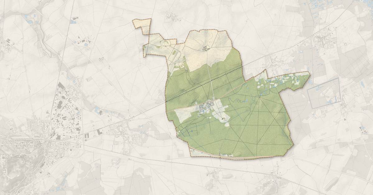 Portrait cartographique de Samoussy : relief, eau, forêts, bâti et voies, calculés à partir des données de l'IGN