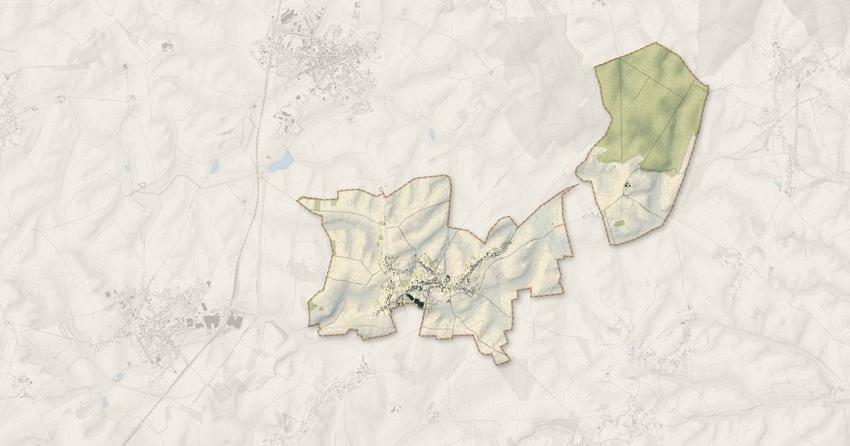 Portrait cartographique de Seboncourt : relief, eau, forêts, bâti et voies, calculés à partir des données de l'IGN