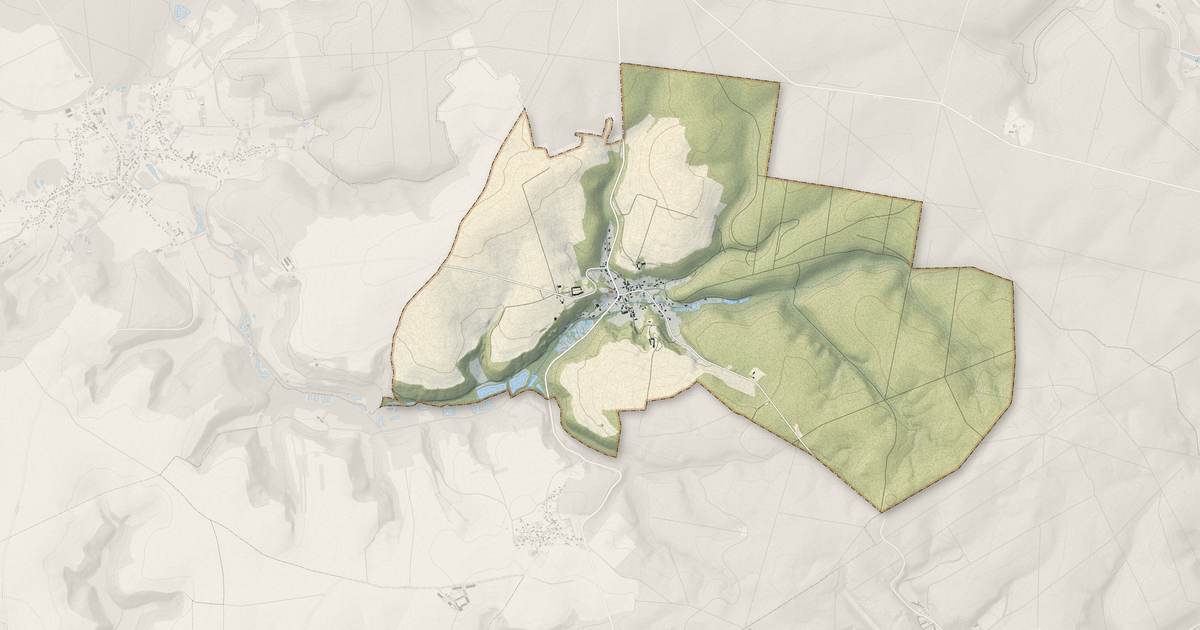 Portrait cartographique de Septvaux : relief, eau, forêts, bâti et voies, calculés à partir des données de l'IGN