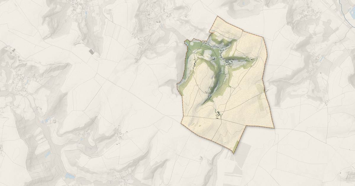 Portrait cartographique de Serches : relief, eau, forêts, bâti et voies, calculés à partir des données de l'IGN