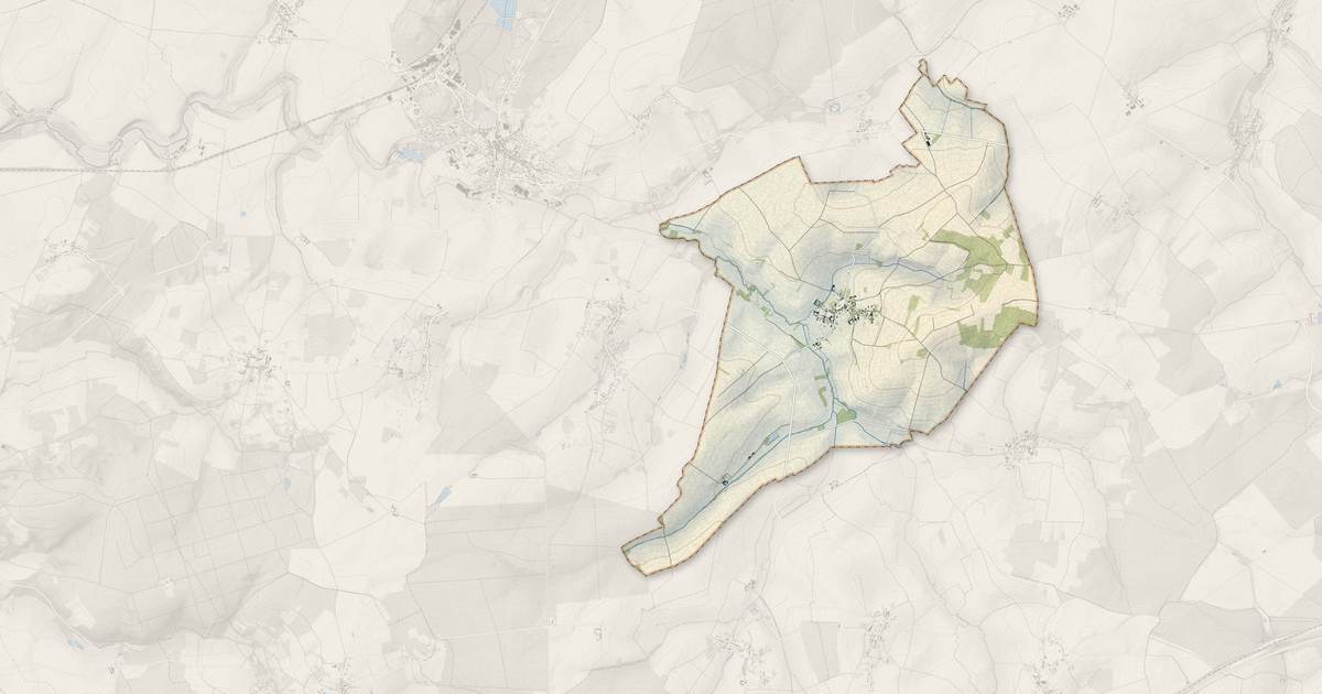 Portrait cartographique de Sergy : relief, eau, forêts, bâti et voies, calculés à partir des données de l'IGN