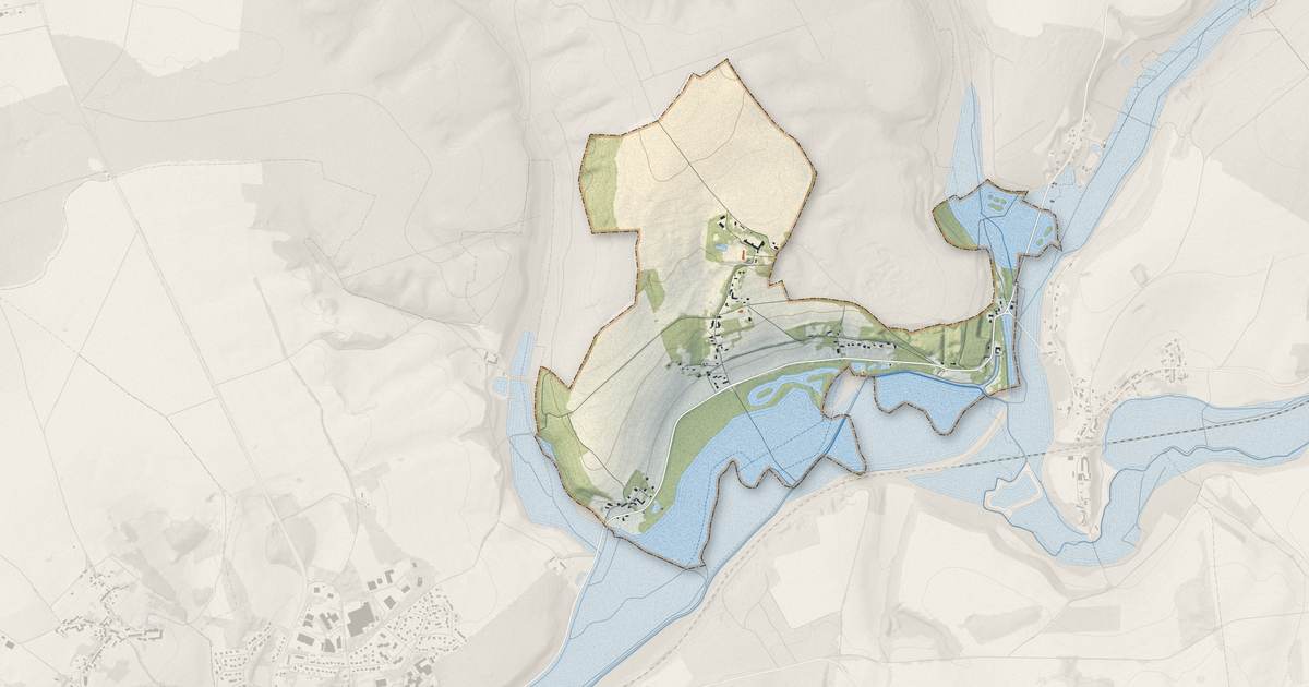 Portrait cartographique de Silly-la-Poterie : relief, eau, forêts, bâti et voies, calculés à partir des données de l'IGN