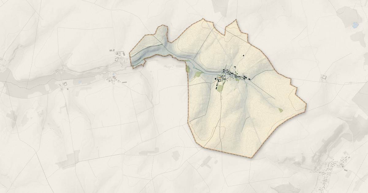 Portrait cartographique de Sommelans : relief, eau, forêts, bâti et voies, calculés à partir des données de l'IGN