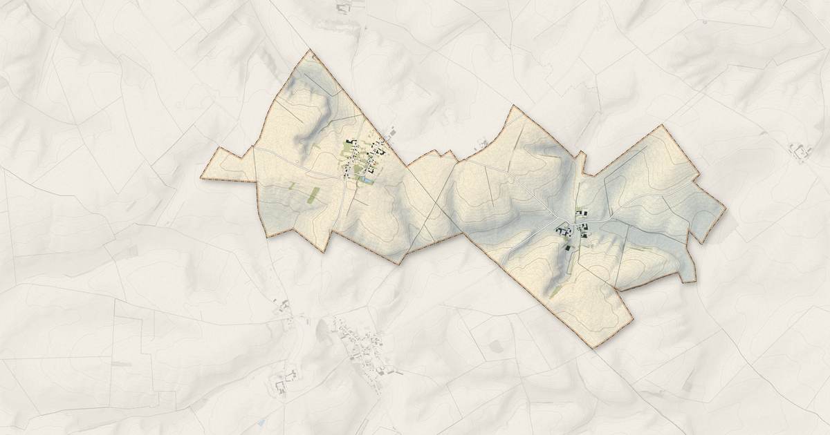 Portrait cartographique de Surfontaine : relief, eau, forêts, bâti et voies, calculés à partir des données de l'IGN