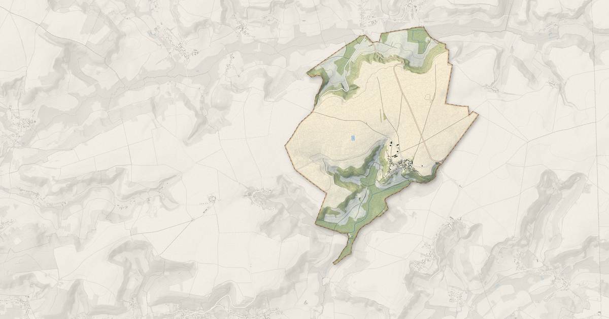 Portrait cartographique de Tartiers : relief, eau, forêts, bâti et voies, calculés à partir des données de l'IGN