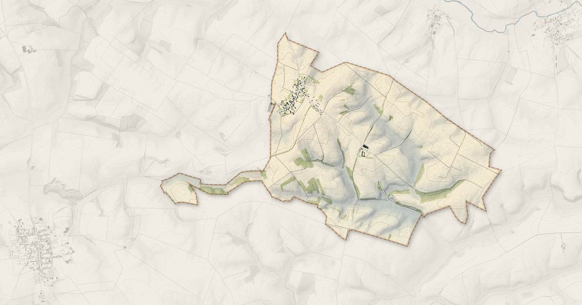 Portrait cartographique de Le Thuel : relief, eau, forêts, bâti et voies, calculés à partir des données de l'IGN