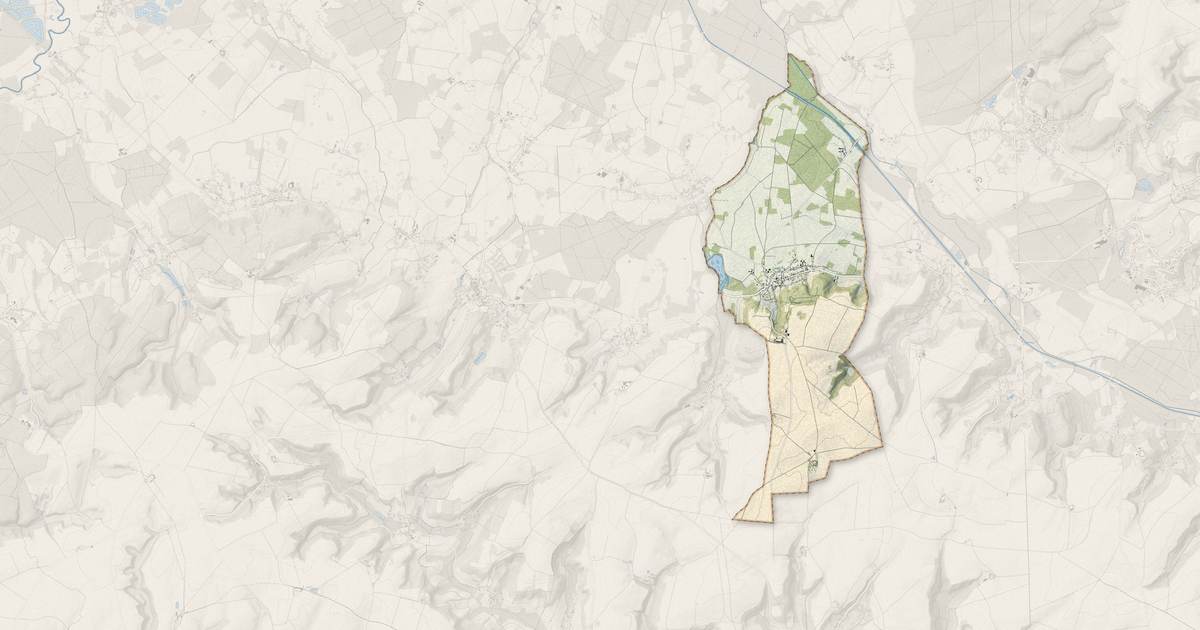 Portrait cartographique de Trosly-Loire : relief, eau, forêts, bâti et voies, calculés à partir des données de l'IGN