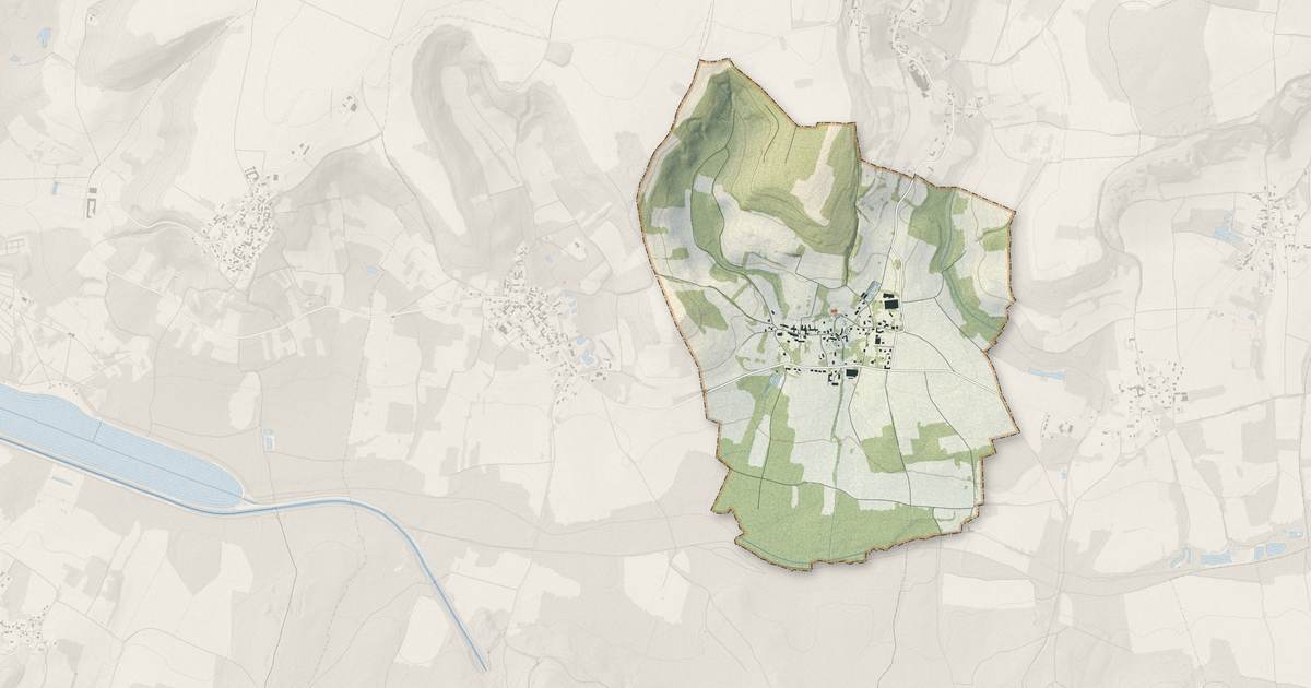 Portrait cartographique de Trucy : relief, eau, forêts, bâti et voies, calculés à partir des données de l'IGN