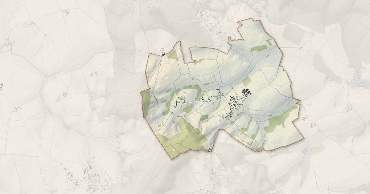 Portrait cartographique de Ugny-le-Gay : relief, eau, forêts, bâti et voies, calculés à partir des données de l'IGN