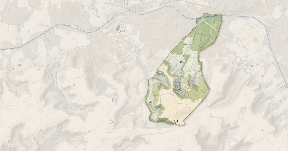 Portrait cartographique de Vaudesson : relief, eau, forêts, bâti et voies, calculés à partir des données de l'IGN