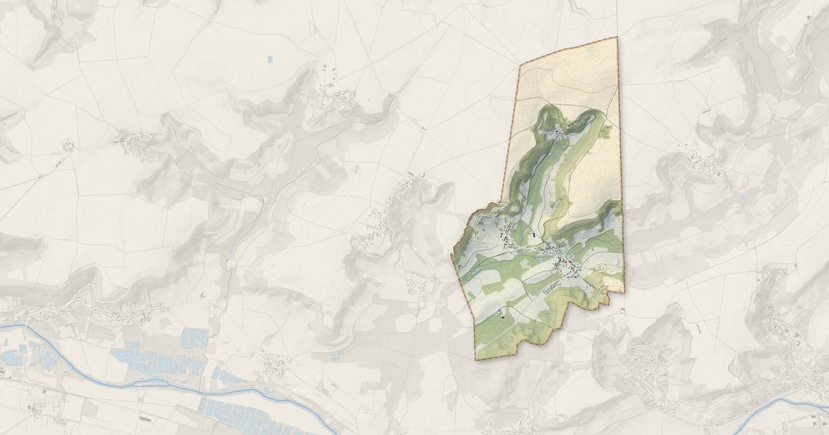 Portrait cartographique de Vauxrezis : relief, eau, forêts, bâti et voies, calculés à partir des données de l'IGN