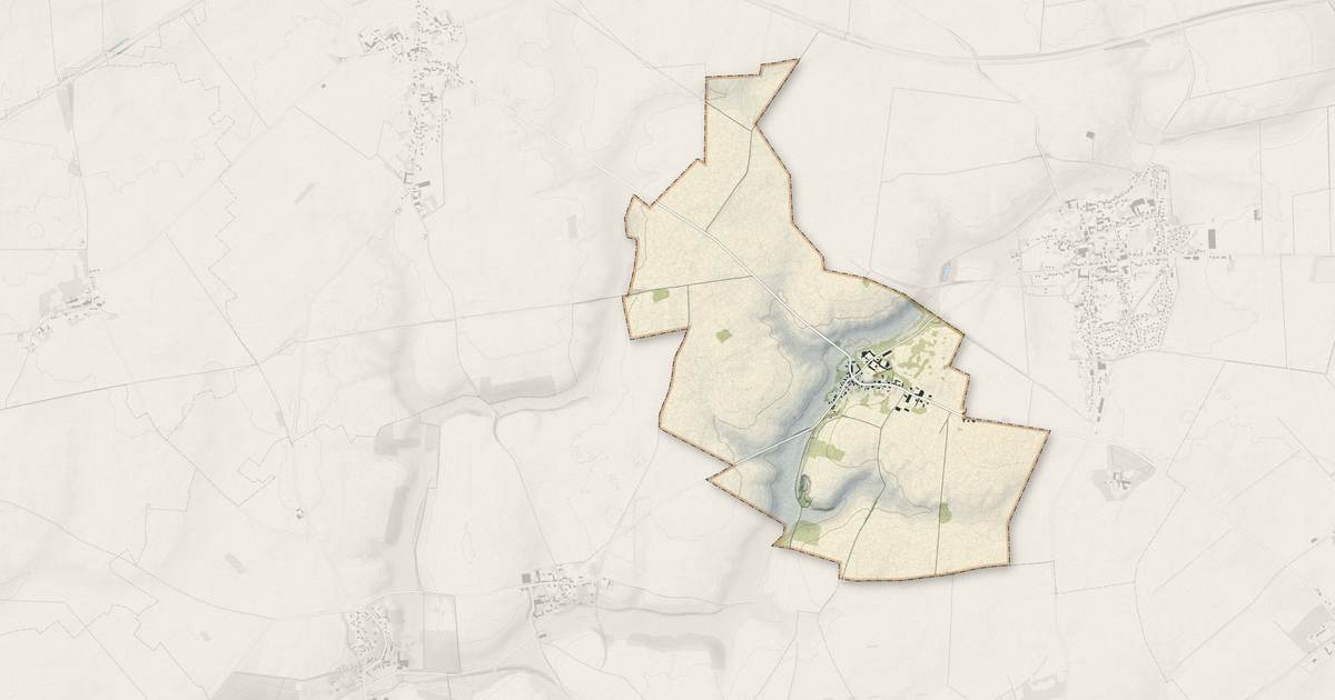 Portrait cartographique de Vaux-en-Vermandois : relief, eau, forêts, bâti et voies, calculés à partir des données de l'IGN