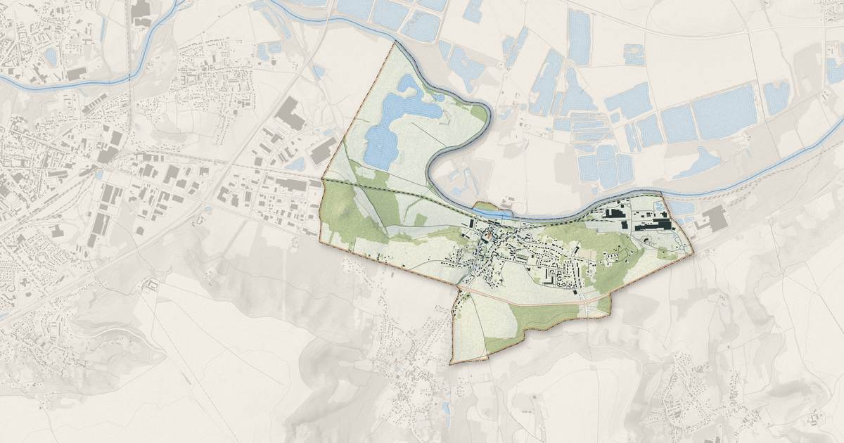 Portrait cartographique de Venizel : relief, eau, forêts, bâti et voies, calculés à partir des données de l'IGN