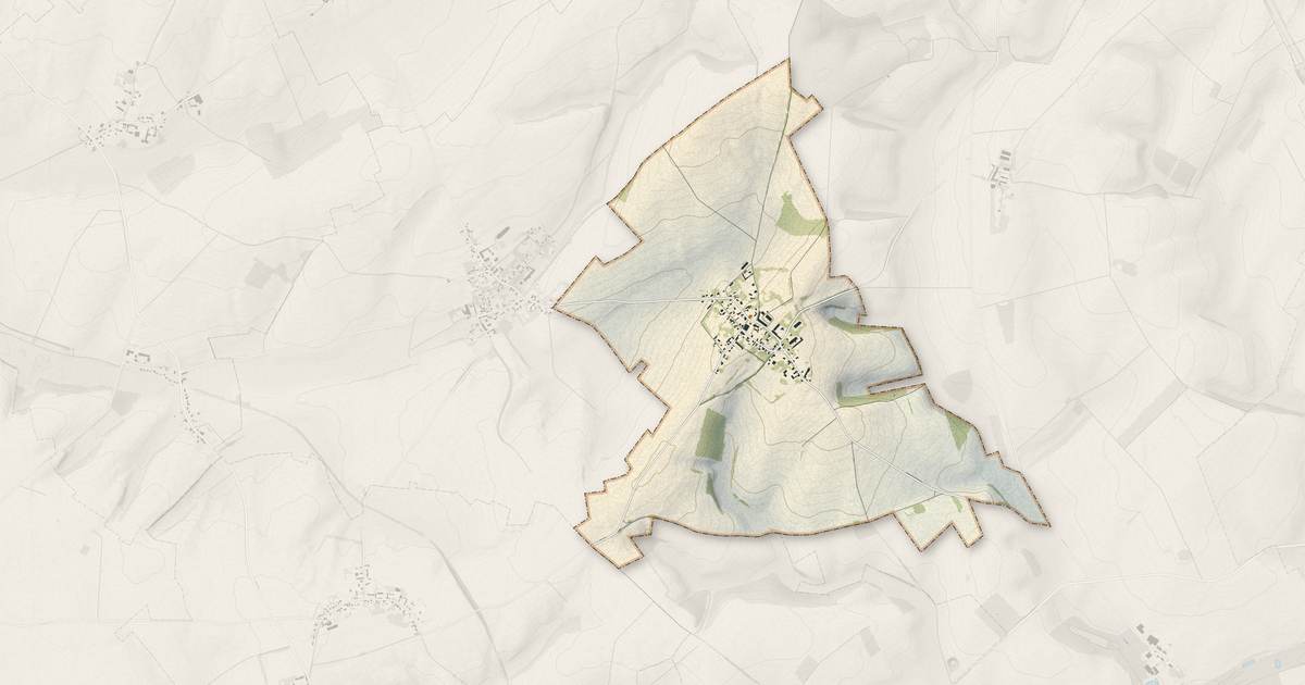 Portrait cartographique de Le Verguier : relief, eau, forêts, bâti et voies, calculés à partir des données de l'IGN