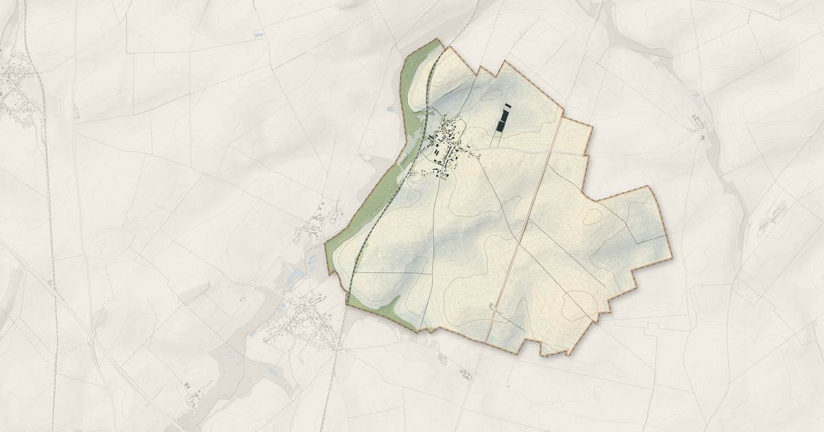 Portrait cartographique de Verneuil-sur-Serre : relief, eau, forêts, bâti et voies, calculés à partir des données de l'IGN