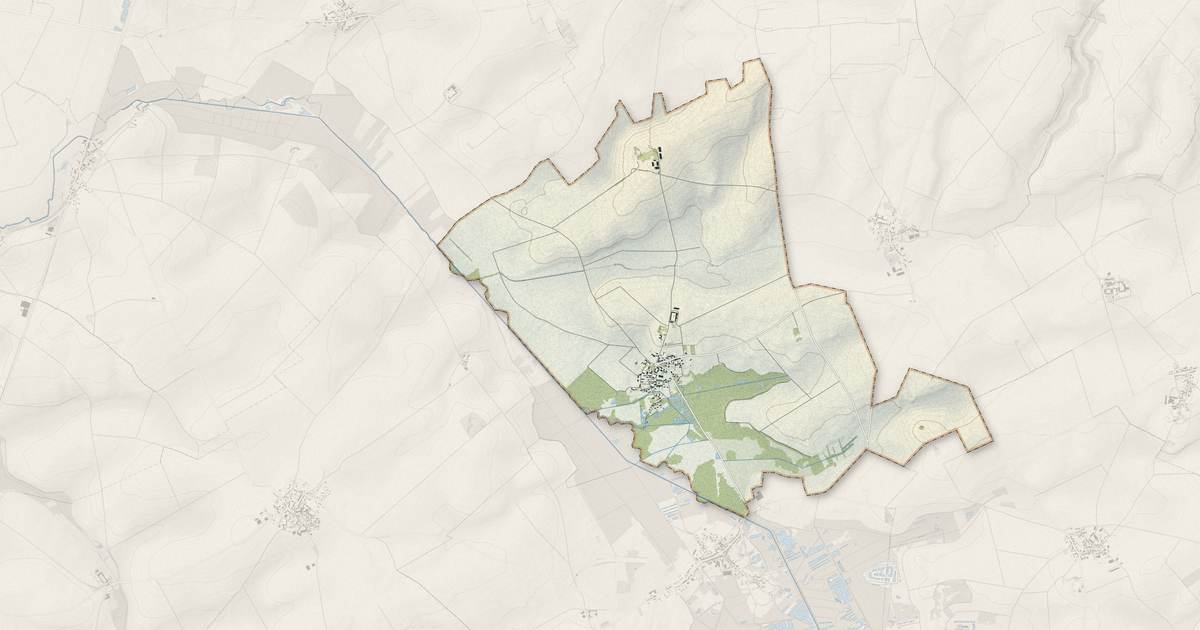 Portrait cartographique de Vesles-et-Caumont : relief, eau, forêts, bâti et voies, calculés à partir des données de l'IGN