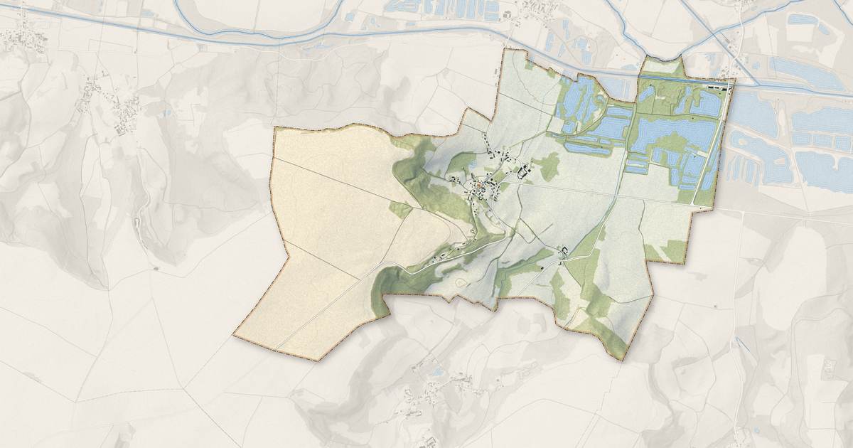 Portrait cartographique de Viel-Arcy : relief, eau, forêts, bâti et voies, calculés à partir des données de l'IGN