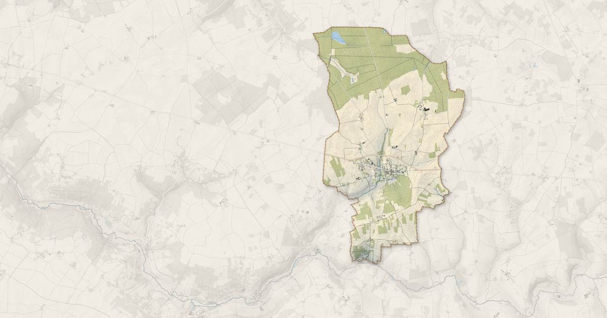 Portrait cartographique de Viels-Maisons : relief, eau, forêts, bâti et voies, calculés à partir des données de l'IGN