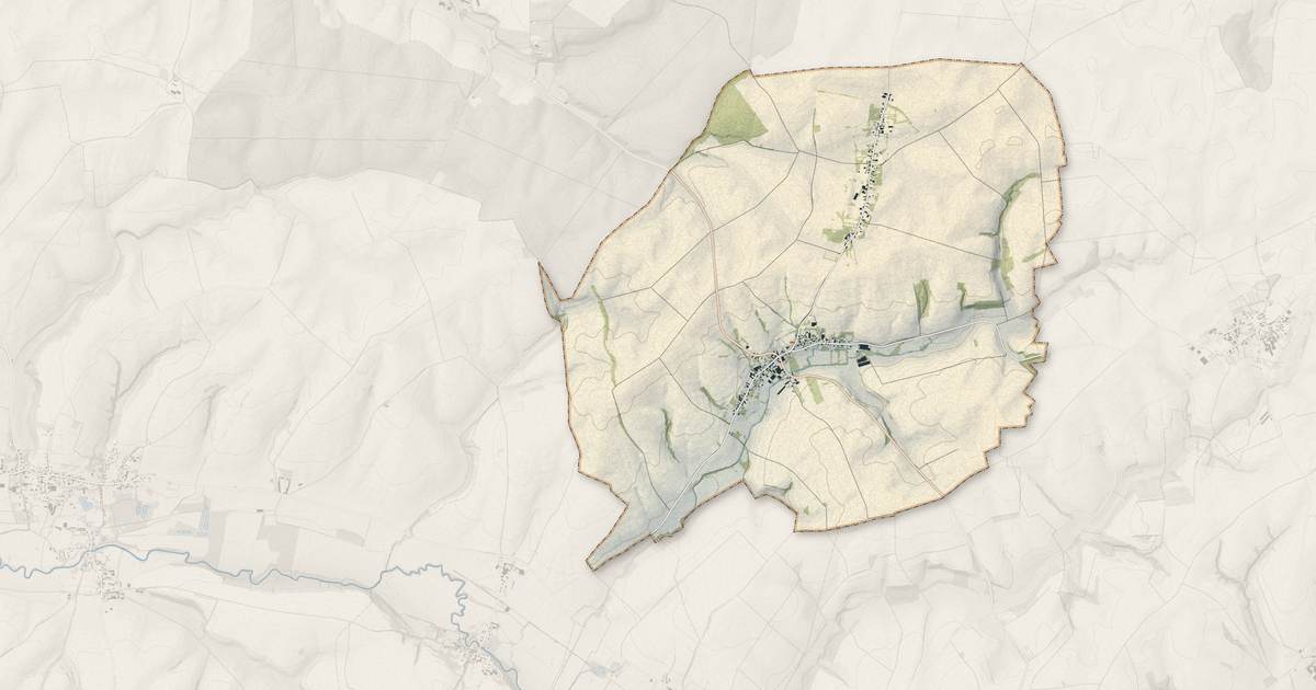 Portrait cartographique de Vigneux-Hocquet : relief, eau, forêts, bâti et voies, calculés à partir des données de l'IGN