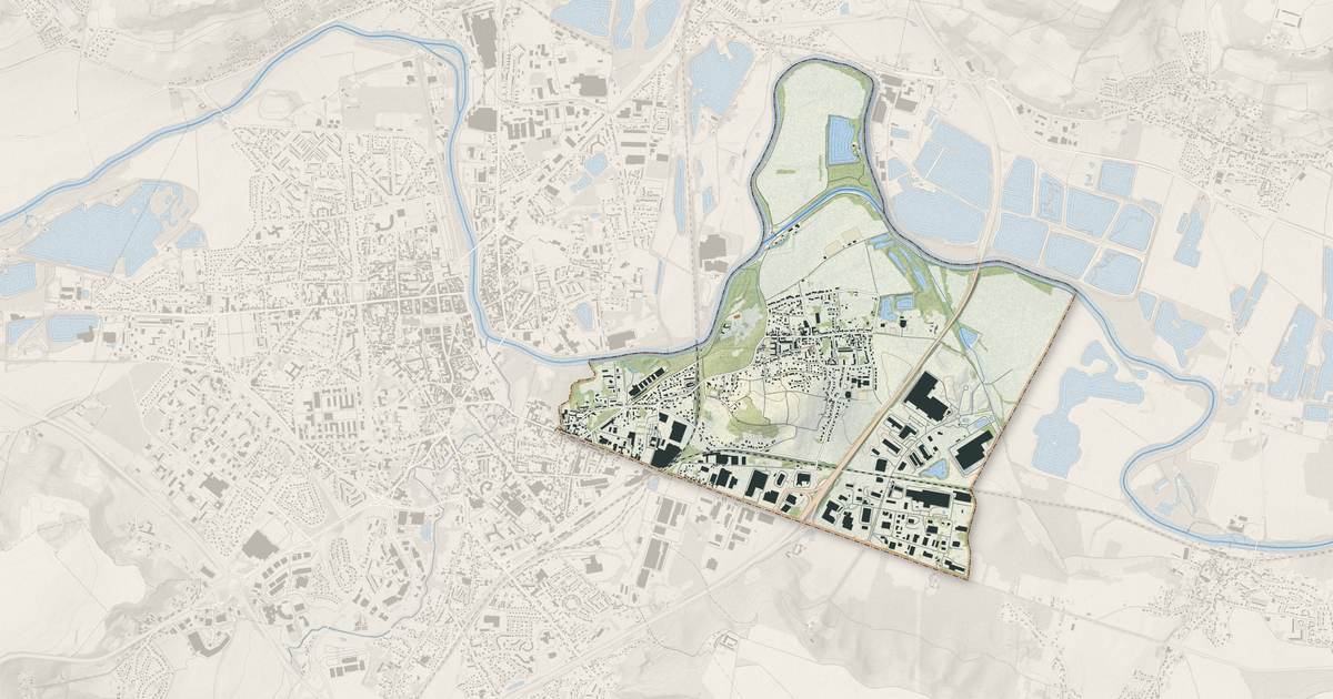 Portrait cartographique de Villeneuve-Saint-Germain : relief, eau, forêts, bâti et voies, calculés à partir des données de l'IGN