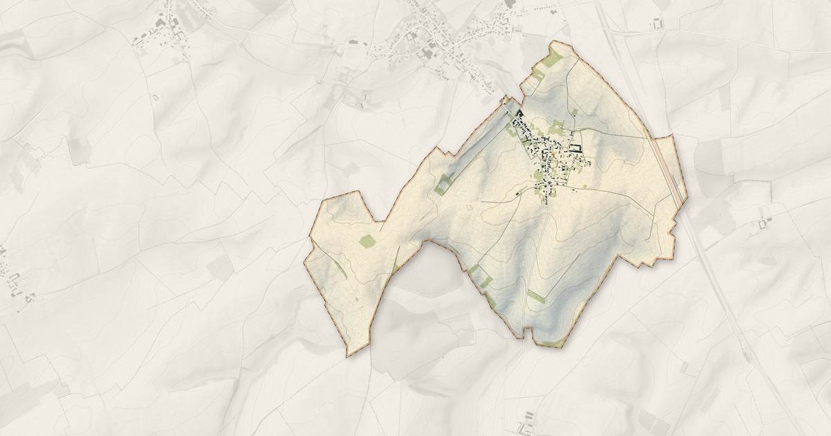 Portrait cartographique de Villeret : relief, eau, forêts, bâti et voies, calculés à partir des données de l'IGN