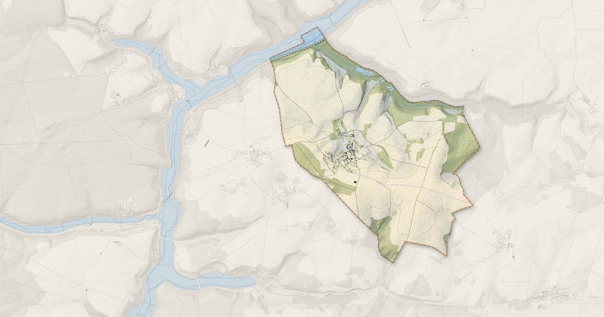 Portrait cartographique de Villers-Hélon : relief, eau, forêts, bâti et voies, calculés à partir des données de l'IGN
