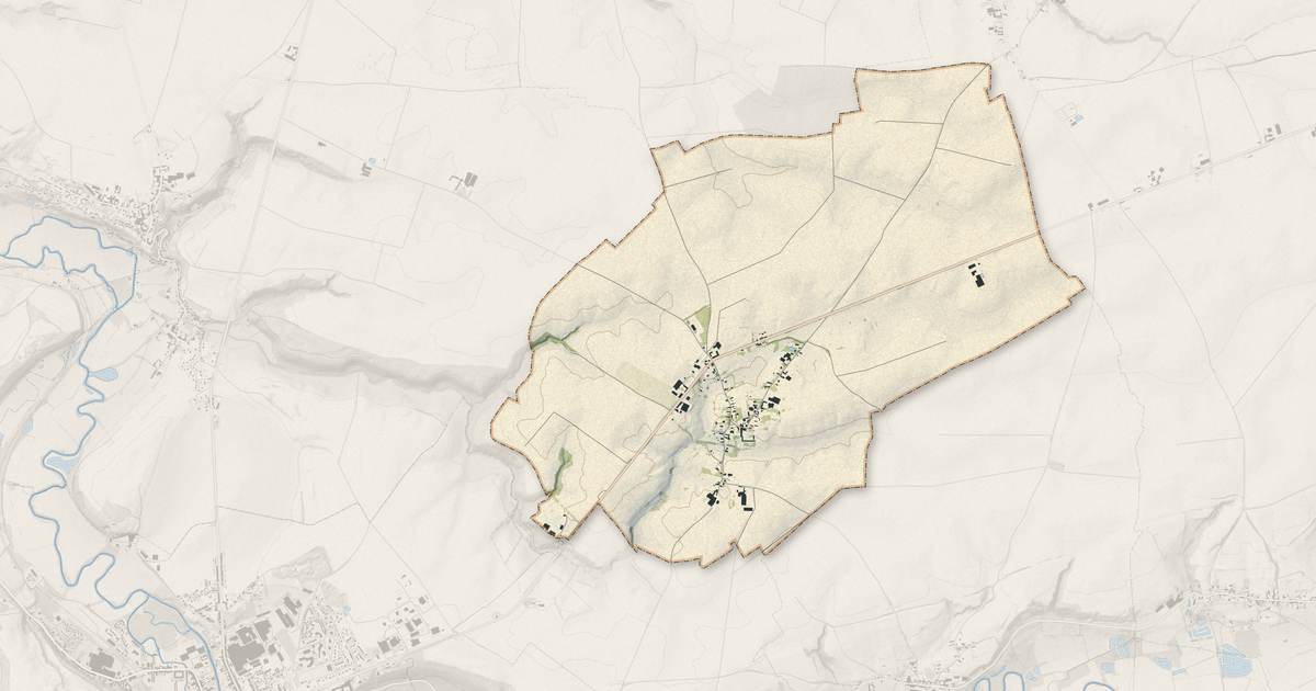 Portrait cartographique de Villers-lès-Guise : relief, eau, forêts, bâti et voies, calculés à partir des données de l'IGN
