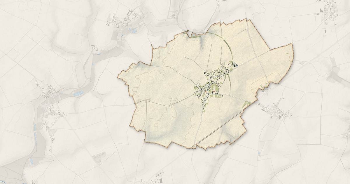 Portrait cartographique de Villers-Saint-Christophe : relief, eau, forêts, bâti et voies, calculés à partir des données de l'IGN