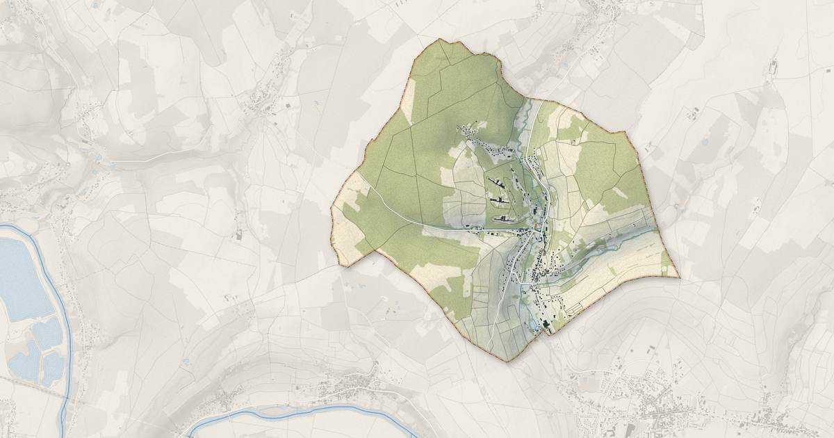 Portrait cartographique de Villiers-Saint-Denis : relief, eau, forêts, bâti et voies, calculés à partir des données de l'IGN
