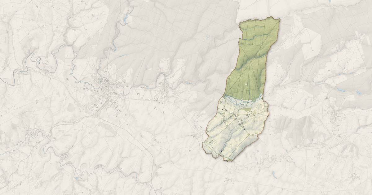 Portrait cartographique de Watigny : relief, eau, forêts, bâti et voies, calculés à partir des données de l'IGN