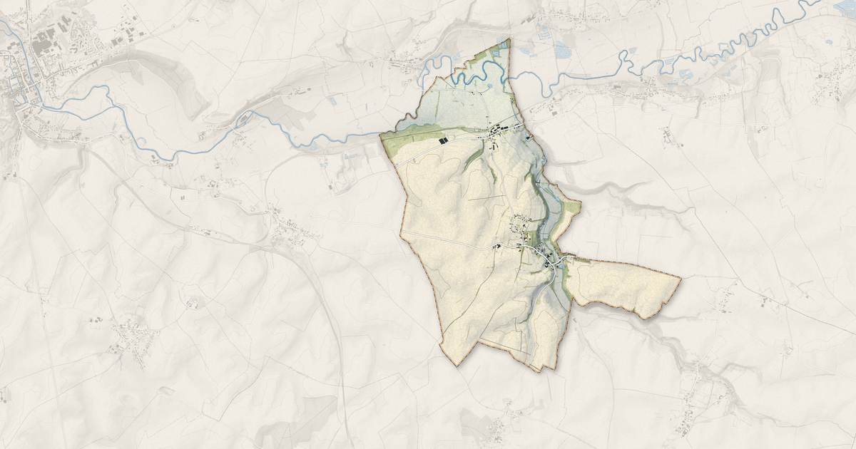 Portrait cartographique de Wiège-Faty : relief, eau, forêts, bâti et voies, calculés à partir des données de l'IGN