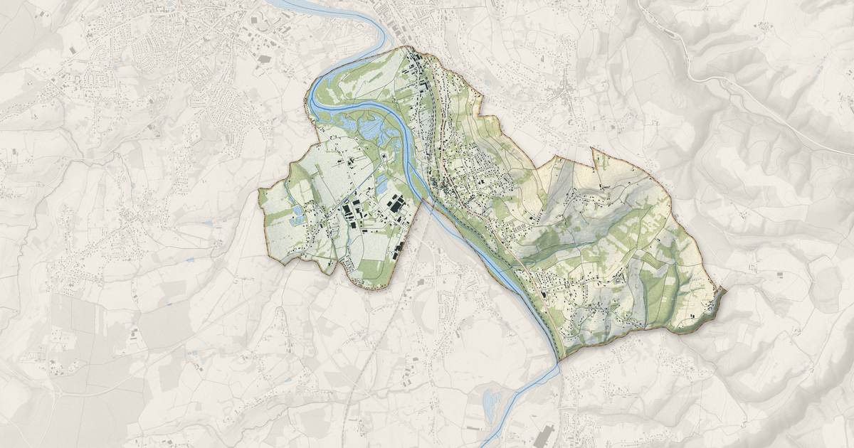 Portrait cartographique de Abrest : relief, eau, forêts, bâti et voies, calculés à partir des données de l'IGN