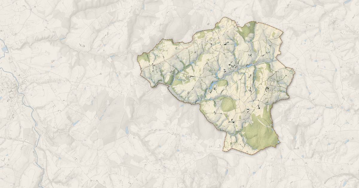 Portrait cartographique de Andelaroche : relief, eau, forêts, bâti et voies, calculés à partir des données de l'IGN
