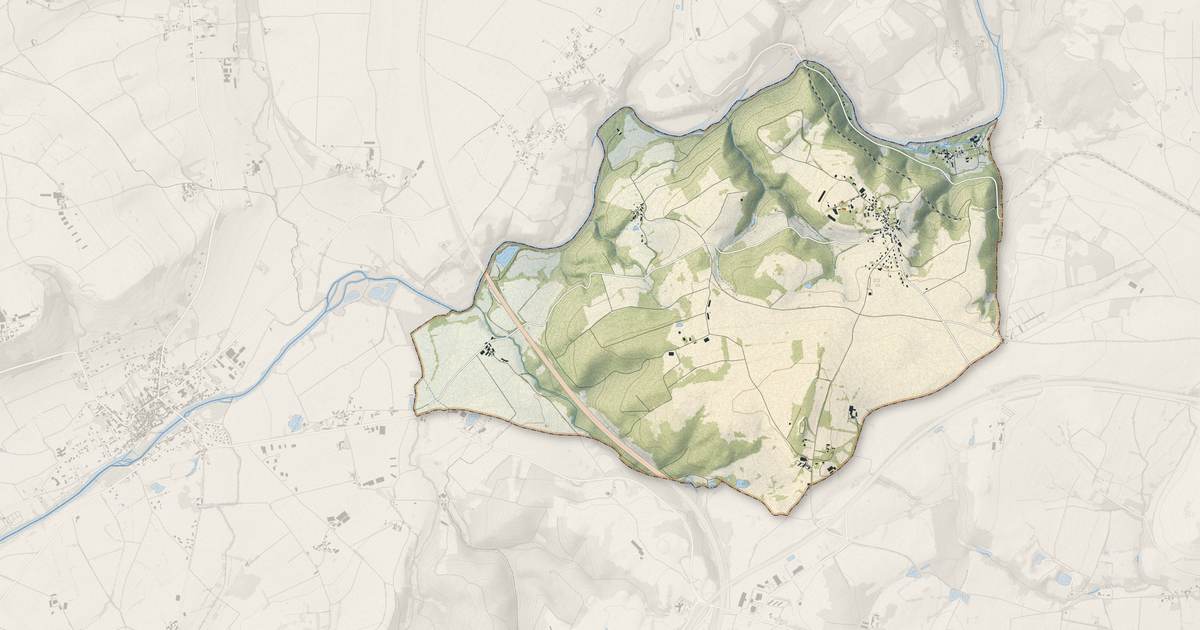 Portrait cartographique de Bègues : relief, eau, forêts, bâti et voies, calculés à partir des données de l'IGN