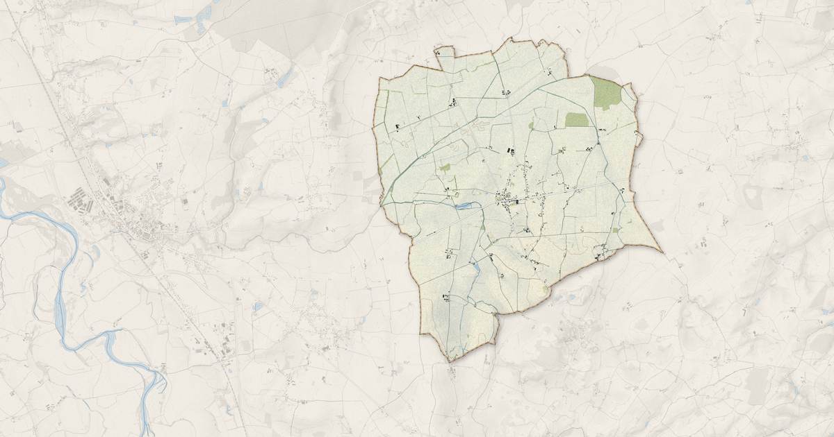 Portrait cartographique de Boucé : relief, eau, forêts, bâti et voies, calculés à partir des données de l'IGN